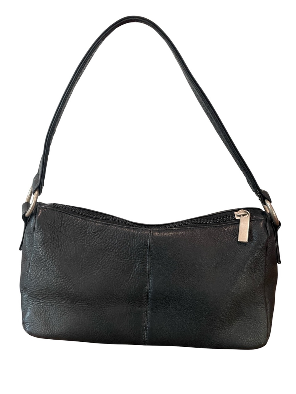 Wilsons Leather Black Leather Shoulder Bag Silver Hardware Vintage Y2K Purse